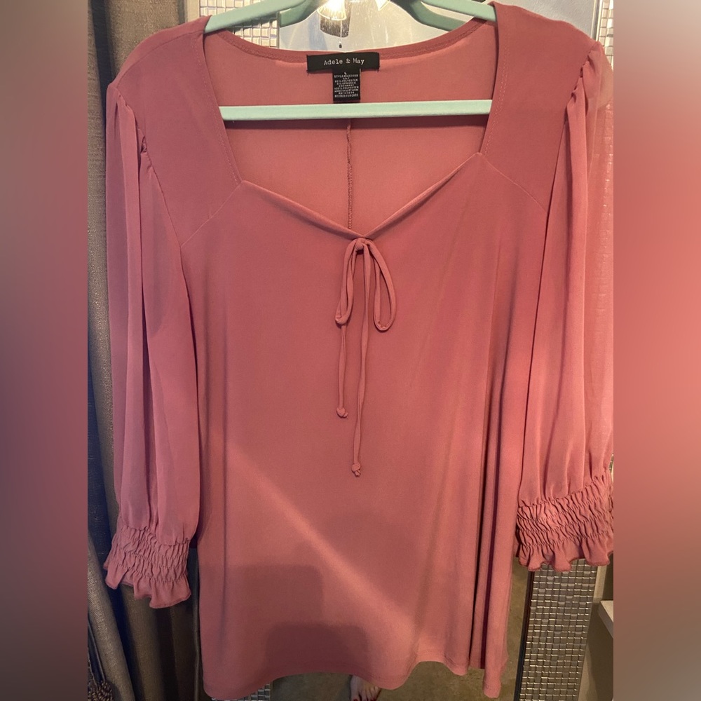 Coral lightweight Blouse 3/4 length sleeves